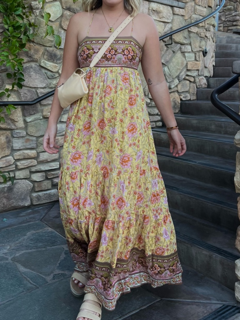 In Bloom Yellow Floral Boho Maxi Dress